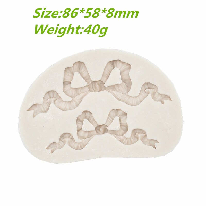 Psan✴◊ Ribbon Bow Silicone Mold Resin DIY Cake Pastry Fondant Moulds Kitchen Baking Tool Dessert Chocolate Lace Decoration Supplies