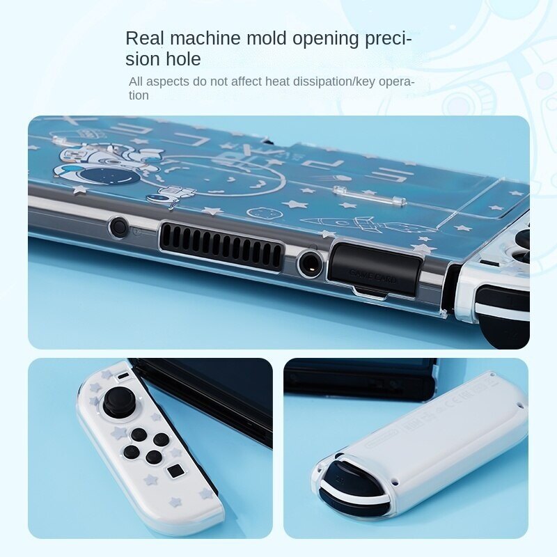 Space Astronaut Protective Case For Nintendo Switch OLED Hard Cover Plug-in Dock NS Oled Joy Con Controller Shell
