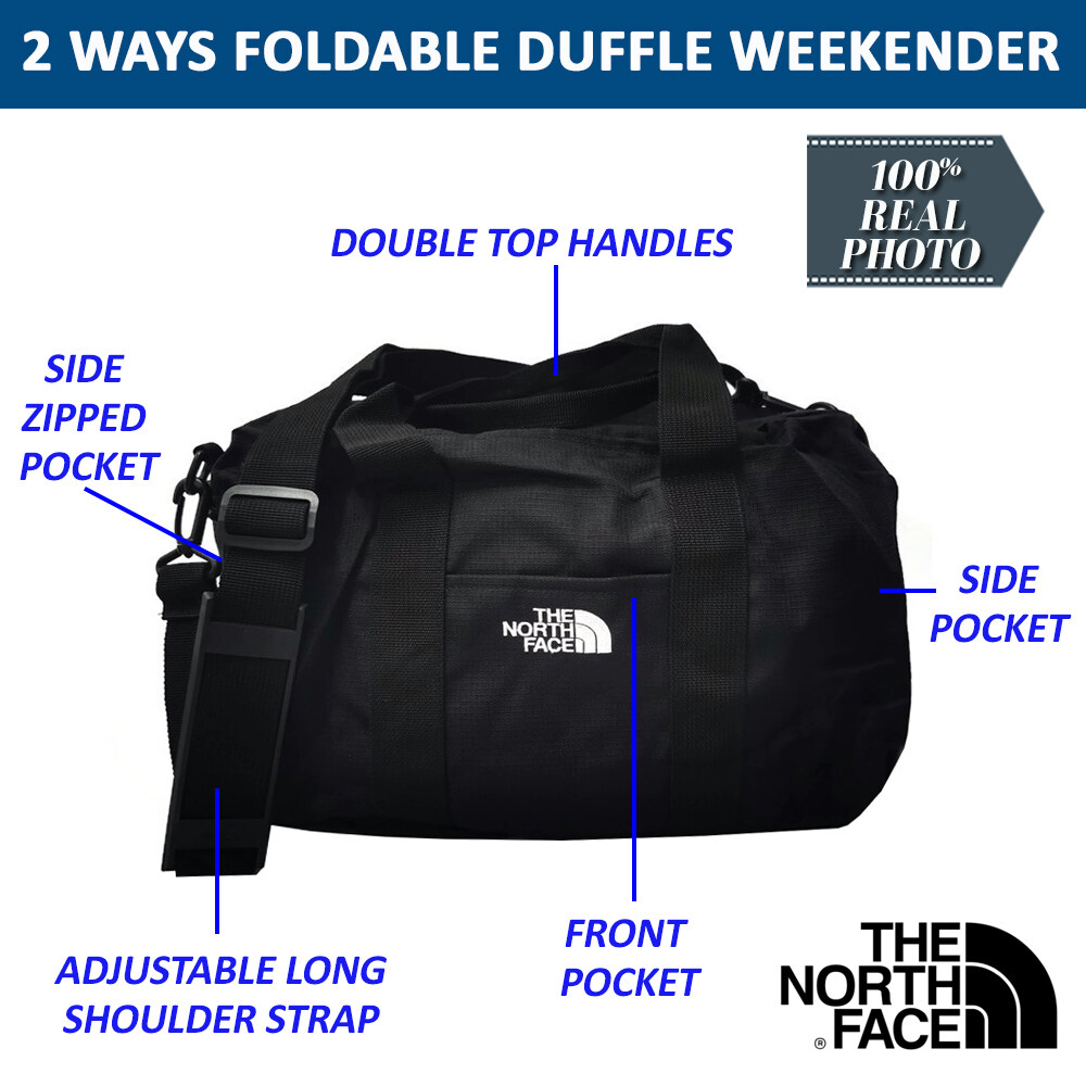 North face outlet foldable duffle bag