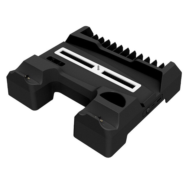 ZZOOI For Sony PS5 Vertical Stand Cooling Fan With 2 Controller Charger 12 Game Card Slot For Playstation 5 Console Accessories