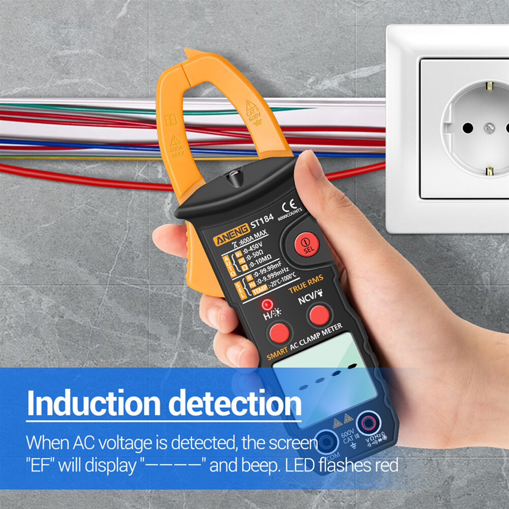 ST184 Digital Clamp Meter Multimeter True RMS AC/DC Voltage Current Tester