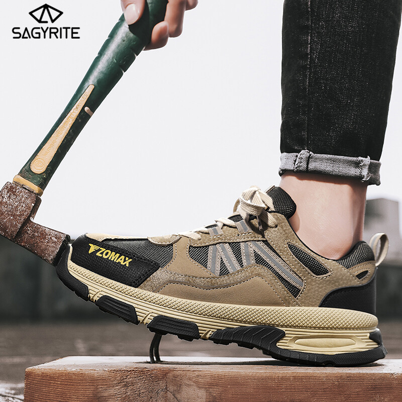 SAGYRITE Safety Shoes for Men Steel Toe Safety Boots Puncture Proof Work Shoes Sneakers Big Size 39-44