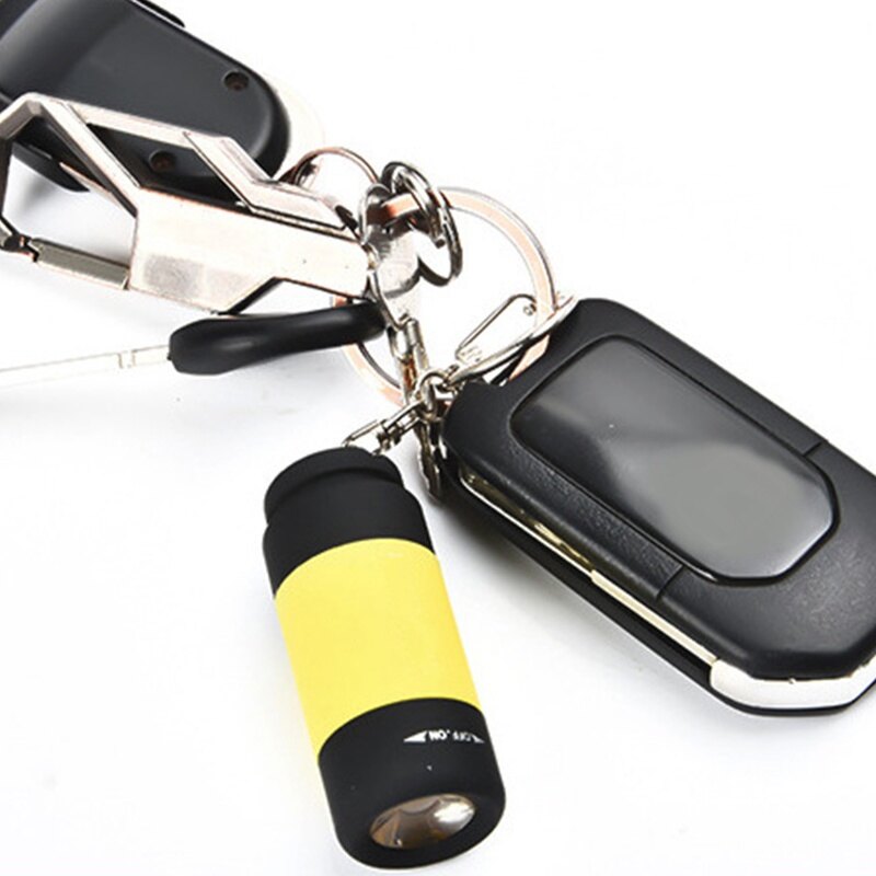 Romahome xách tay đèn pin mini có thể sạc qua USB Móc treo chìa khóa ánh sáng ngoài trời ba lô cắm trại công cụ đi bộ đường dài