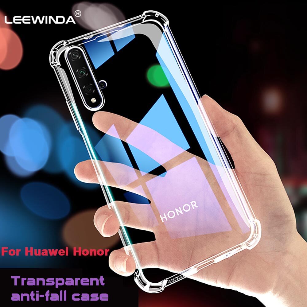 Leewinda for huawei honor play 4t honor 10 honor 20 honor 10i honor 20i honor 20s honor 30s honor play 3 honor 30 lite pro phone case, clear shockproof bumper cover transparent silicon tpu casing