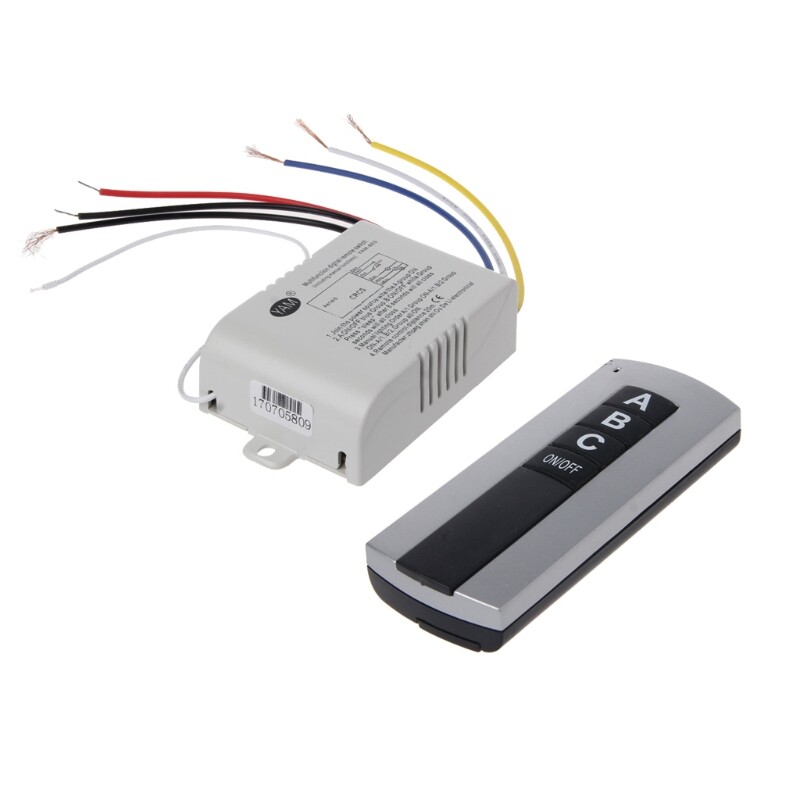 Wireless 3 Channel ON/OFF Lamp Remote Control Switch Receiver Transmitter