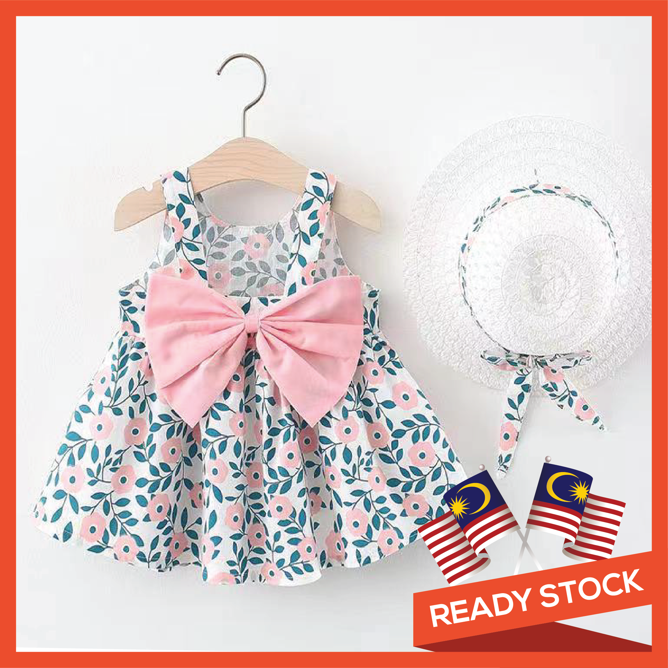 FREE HAT Ready Stock Baby Girl Dress Baby Summer Dress Baju Baby Girl 0 4YTutu Dress Clothing Cute Baby Dress Baju Bay Lazada