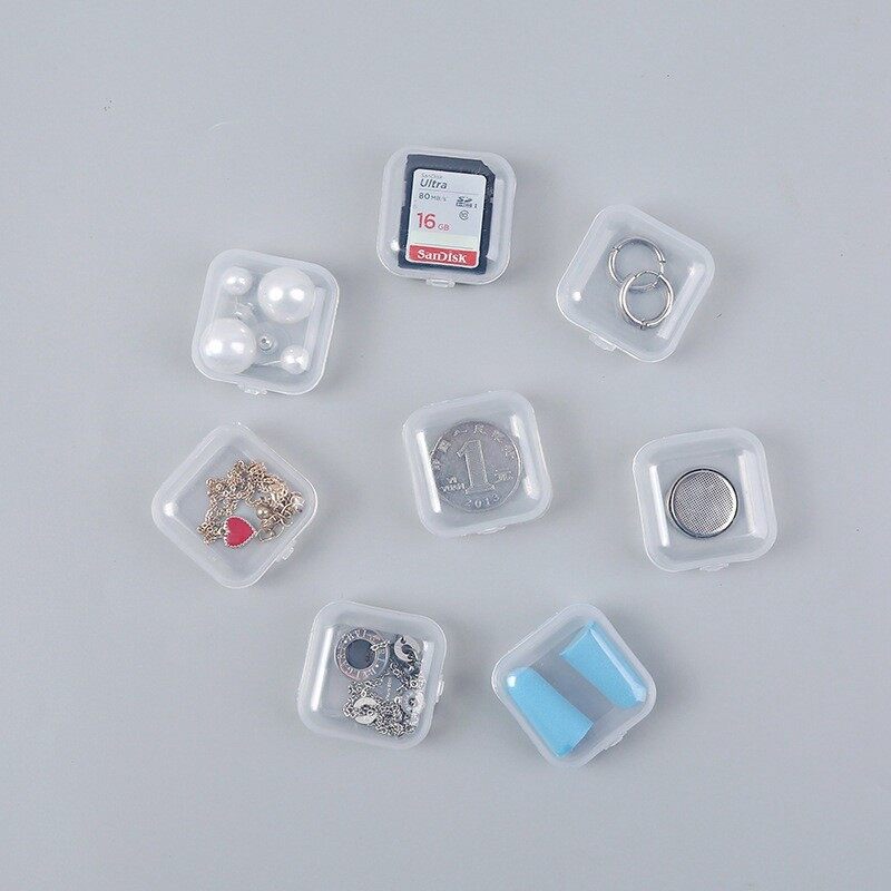 Packaging Box For Earrings Finishing Jewelry Storage Plastic Boxes Square Transparent