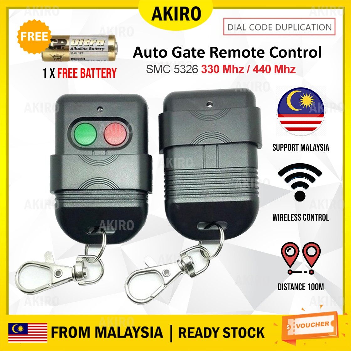 AKIRO HOME Malaysia Autogate Door Remote Control Key Duplicator SMC5326