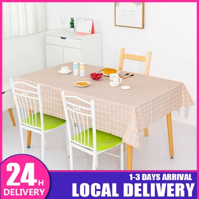 137x90cm/137x180cm Table Cloth Waterproof Plastic Table Cover Oilproof Tablecloth Kitchen Dinning Room Plaid Dustproof Table Clothes PVC 桌布