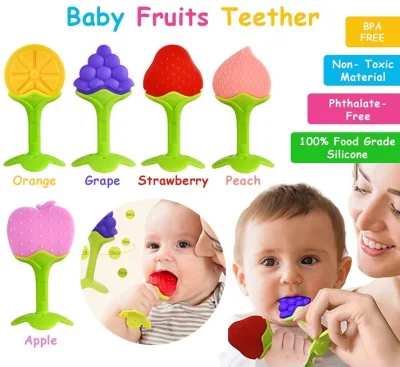 Baby Soft Silicone Fruit Teether BPA Free Baby Infant Bite Teethers Pacifier