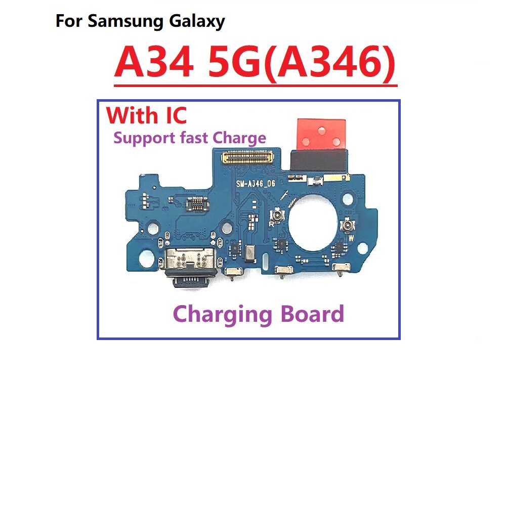 For Samsung Galaxy A34 5G Charger USB Charging Dock Port Board Connector Main Motherboard Flex Cable