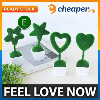 4pcs Decoration Artificial Flowers Fake Grass Ball Love Shaped