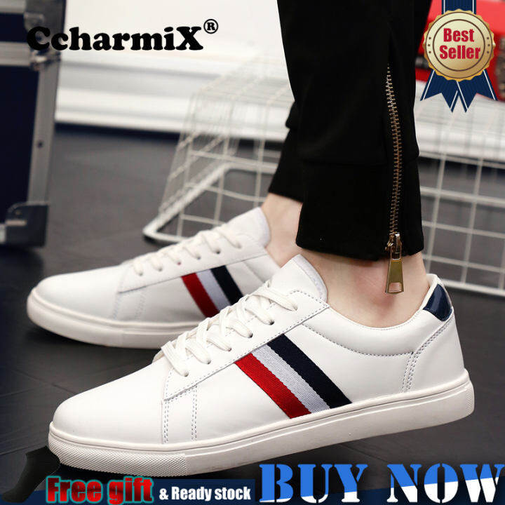 luxury white leather sneakers