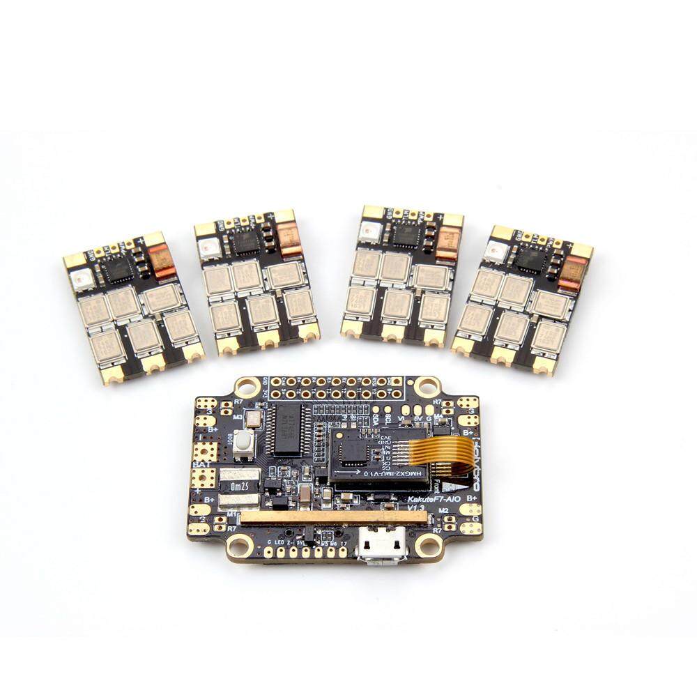 DS Holybro Kakute F7 AIO F7 Kendali Terbang dengan OSD BEC Sensor Arus & 4 Pcs 65A BLheli_32 Tekko32 F3 logam ESC Besar untuk Drone RC DS Holybro Kakute F7 AIO F7 Kendali Terbang dengan OSD BEC Sensor Arus & 4 Pcs 65A BLheli_32 Tekko32 F3 logam ESC Besar untuk Drone RC