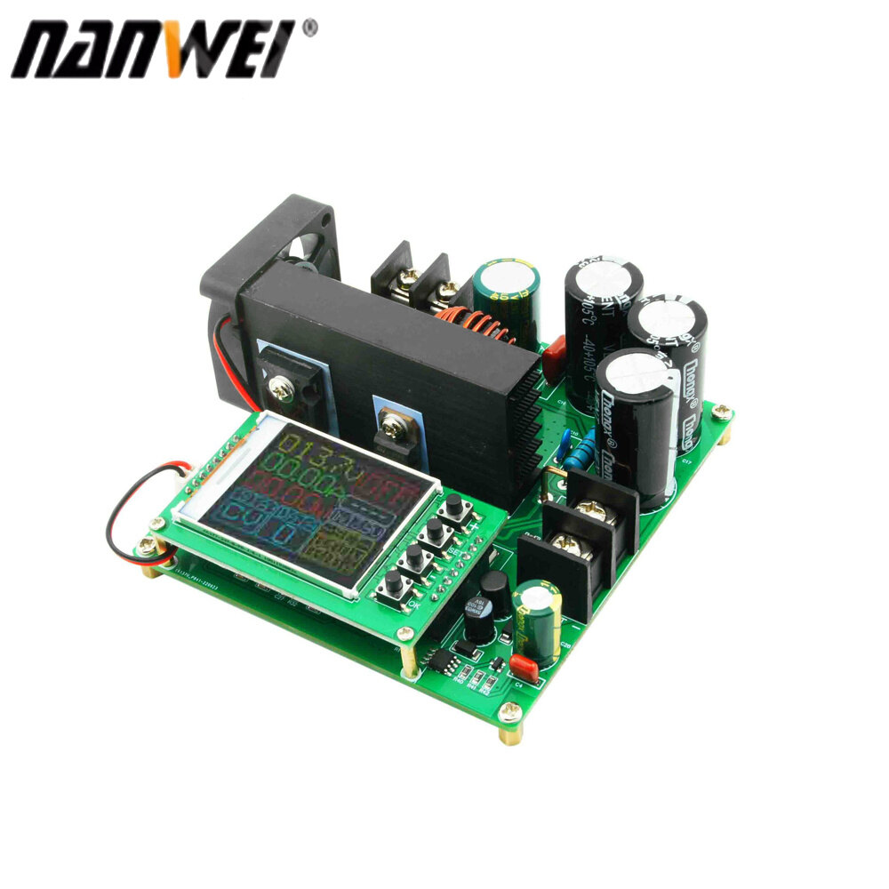 900W Boost Converter Constant Current Constant Voltage Module DC9-60V Input DC10-120V Output Max 15A Current High Precise Voltage Transformer Regulator with 1.77inch TFT Display
