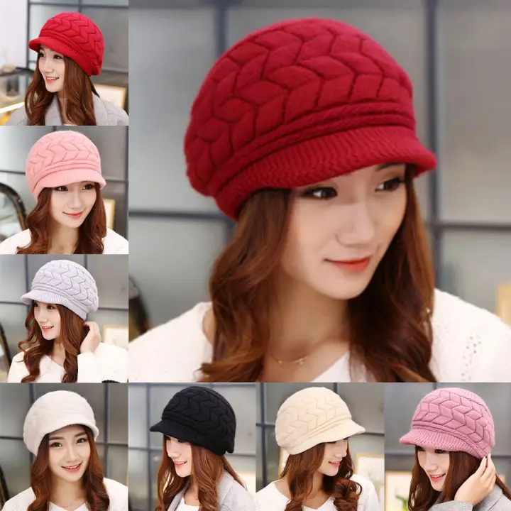 Hot Knitted Hat Women Winter Hats For Women Ladies Beanie Girls