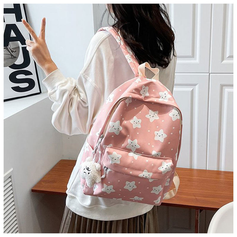 NALLCHEER student backpack junior high school computer bag Large-capacity printed graffiti backpack for college students