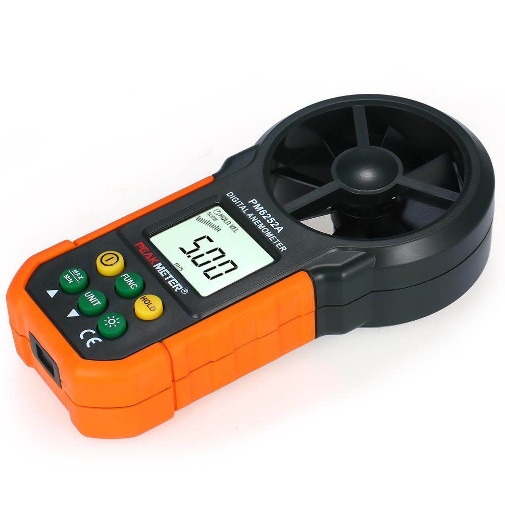 PEAKMETER Handheld Anemometer Portable Wind Speed Meter CFM Meter Wind Gauges Air Flow Thermometer with LCD Backlight for Weather Data Collection Outdoors Sailing Surfing Fishing
