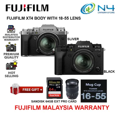 Fujifilm Digital Mirrorless Camera X-T4/XT4 Body & Kit with XF18-55 Lens ( Fujifilm Malaysia Warranty )