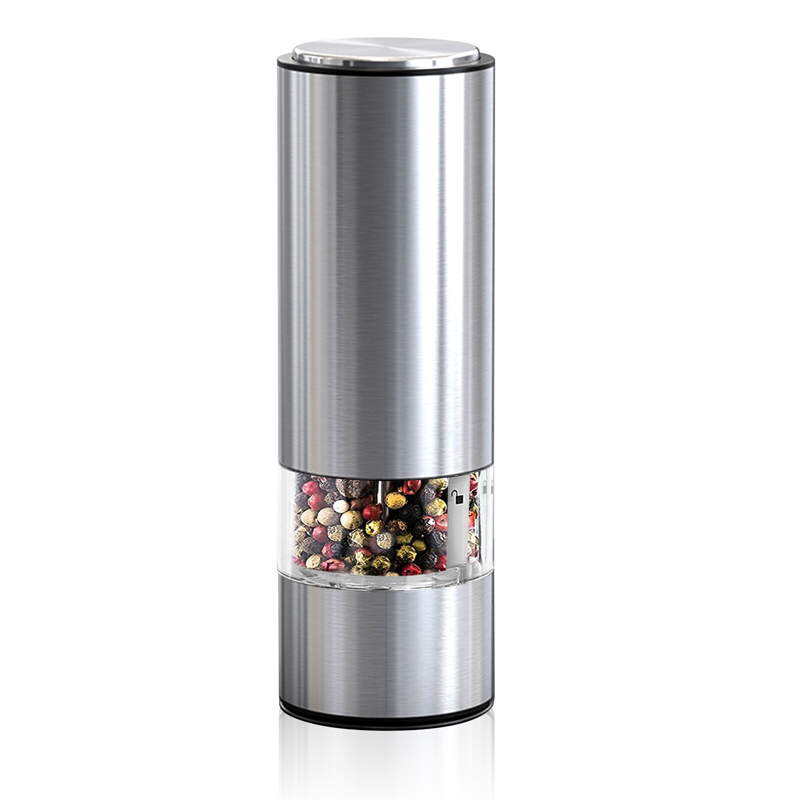 Sanwood® Smart Pepper Mill Stainless Steel Battery Powered Adjustable Pepper Grinder for Household Special Electric Salt