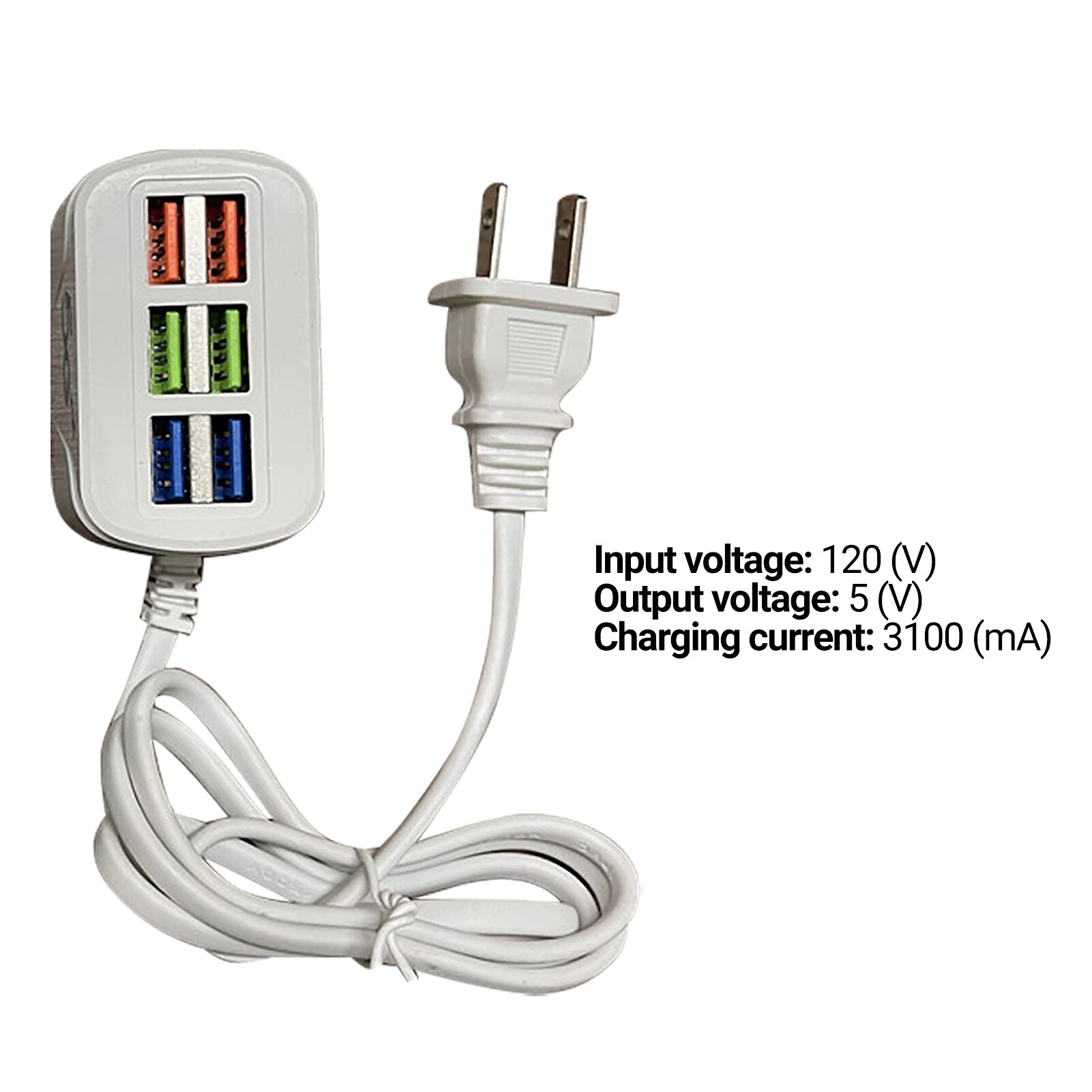 （US  Plug）Ổ Cắm Điện USB Bộ Chia HUB Ổ Cắm Mở Rộng Mini USB 6 Cổng Cắm Sạc Nhanh Đa Năng Cho Văn Phòng