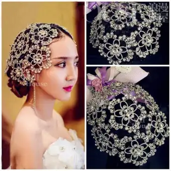 Vintage Silver Prom Pageant Round Crowns Rhinestone Flower Bridal