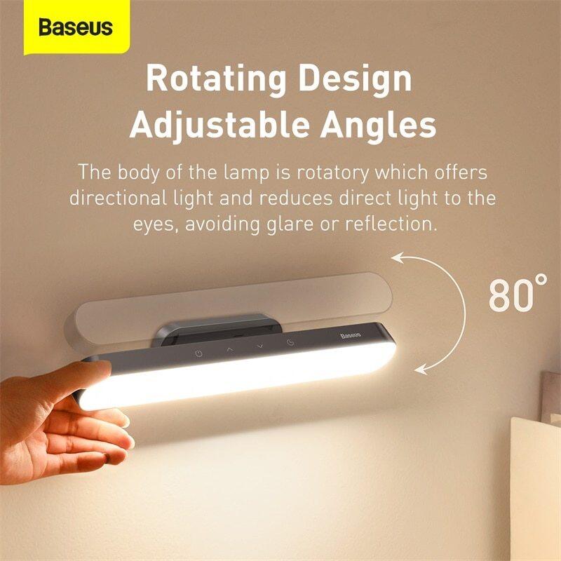 Baseus Đèn Ngủ Đèn Bàn LED Từ Tính Treo, Đèn Bàn Làm Mờ Vô Cấp Đèn Tủ Có Thể Sạc Lại, Cho Phòng Ngủ Nhà Bếp