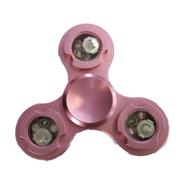 LED Light Up Hand Finger Spinner Torqbar Brass Fidget Toy EDC Focus Gyro Gift 