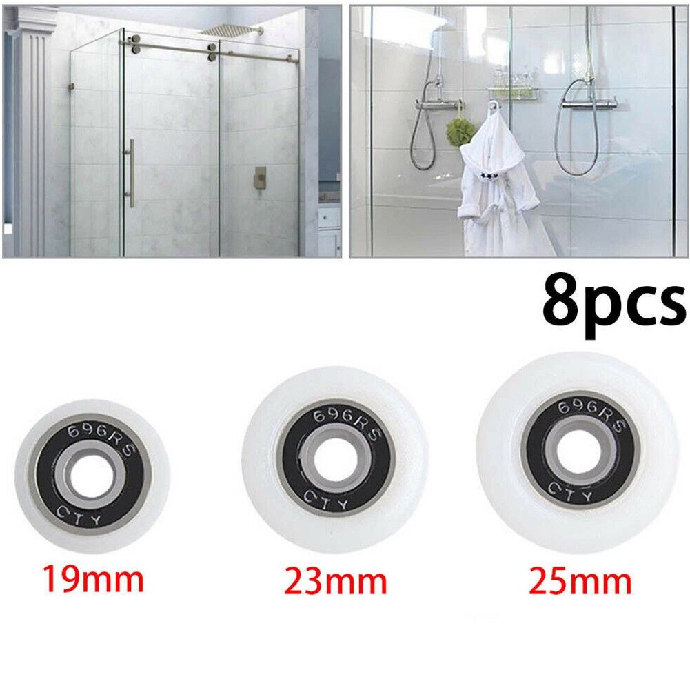 8Pcs Shower Door Rollers Practical Runner Wheels 19/23/25mm For Shower Enclosures