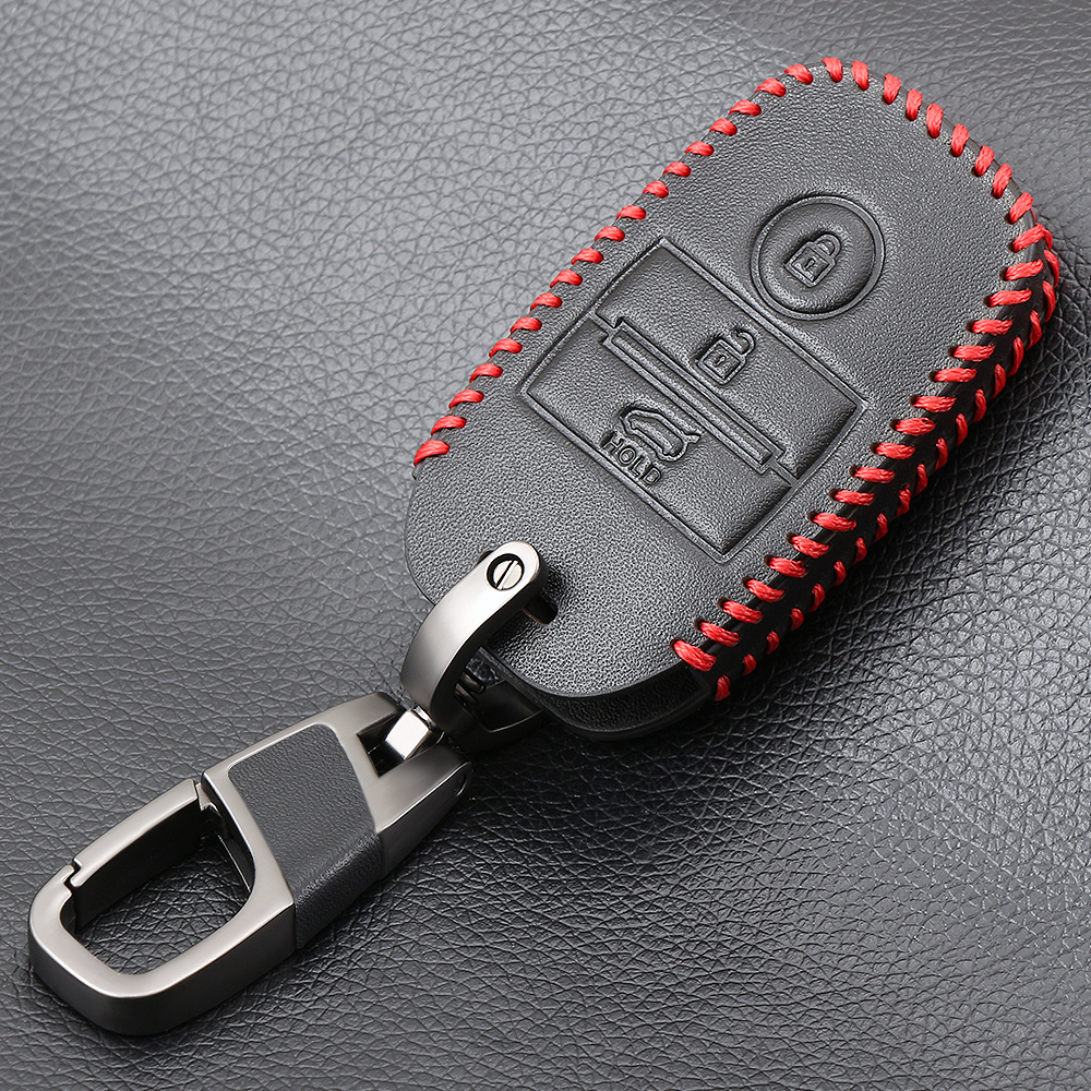 (borongwell)Genuine Leather Smart Key Case Cover For Kia Kx3/kx5/k3s/rio/ceed/cerato/optima/k5/sportage Ql Kx5 /sorento Car Styling