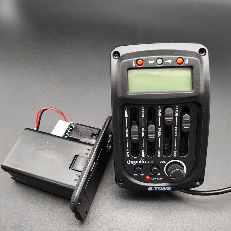 Cherub G-Tone Series Acoustic Guitar Preamp Piezo Pickup 3-Band EQ Equalizer LCD Tuner With Reverb/Delay/Chorus/Wide Guitar Part