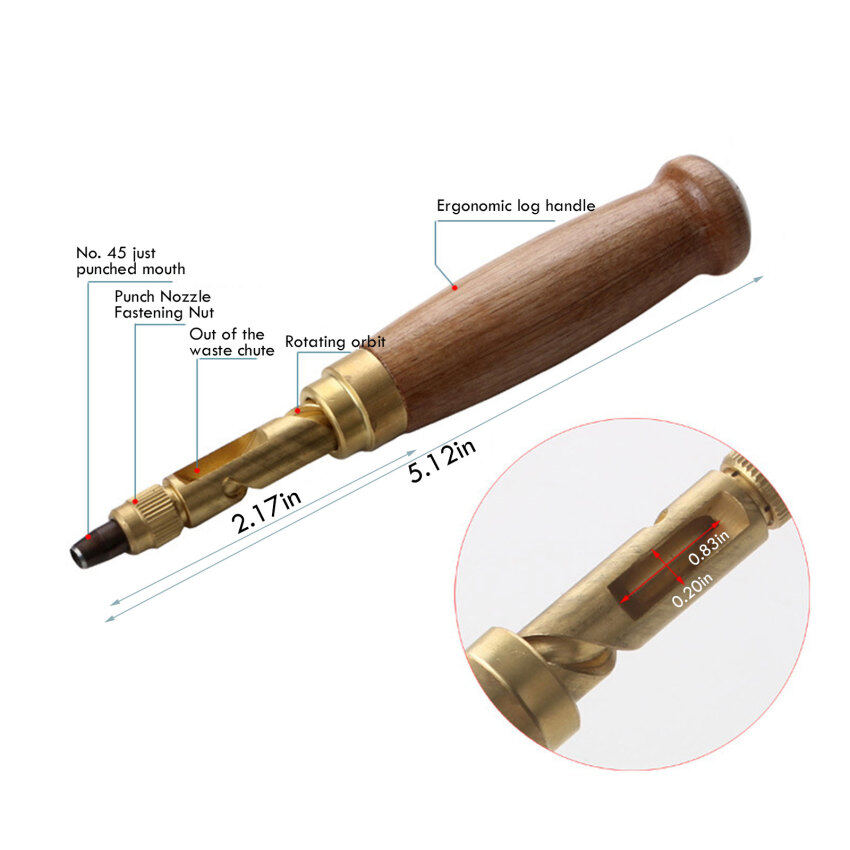 6 Cái/bộ Máy Đục Lỗ Thắt Lưng Tự Động 1.5-4Mm Máy Đục Lỗ Xoay Câm Dài Có Thể Thay Thế, Dụng Cụ Làm Đồ Da Thủ Công