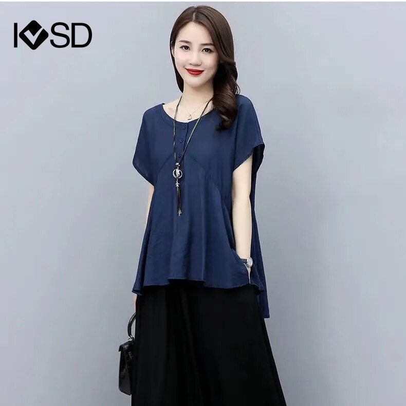IVSD Women's Plus Size Ruffle Peplum Tunic Tops Summer Short Batwing Sleeve Loose T-shirt Blouses
