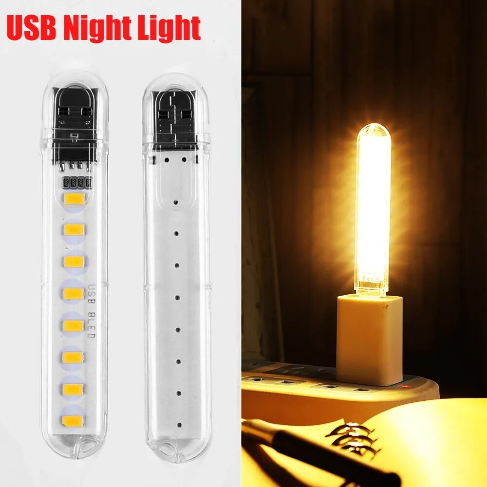2pcs 8LED USB Mini Đèn LED đọc sách tiết kiệm năng lượng đèn Đèn ngủ USB