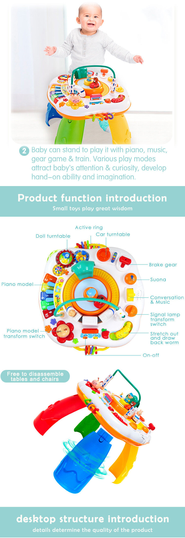 Musical railway learning store table