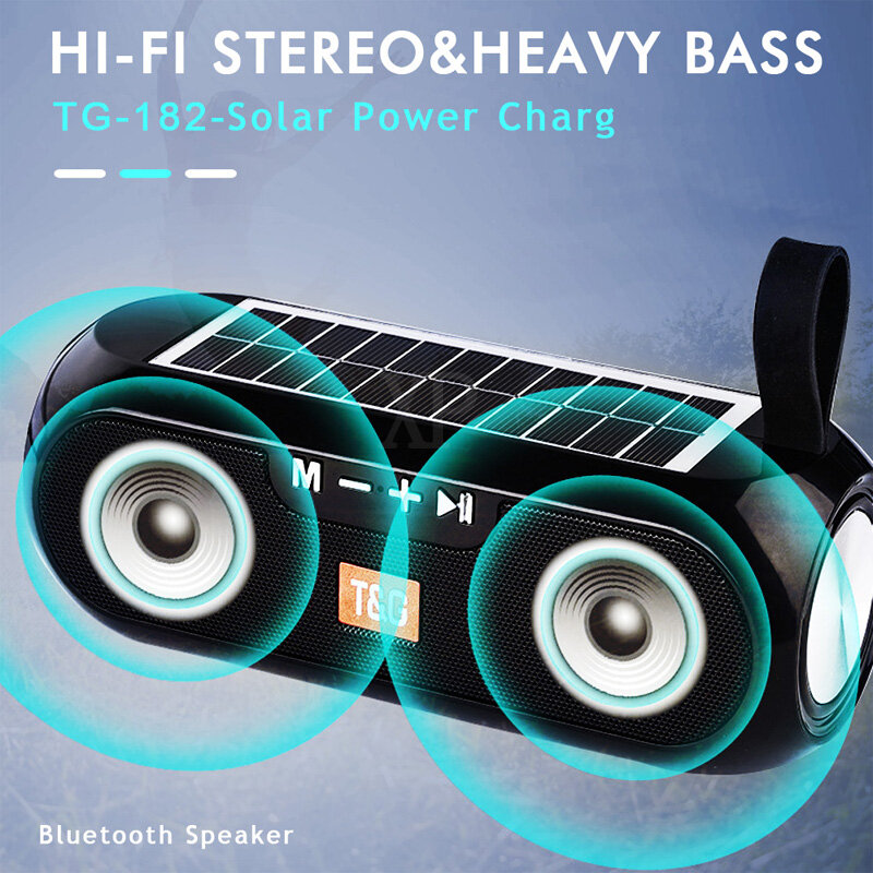 Banchugw 2023 Hộp Nhạc Stereo Không Dây, Sạc Tự Động Năng Lượng Mặt Trời, Loa Bluetooth Ngoài Trời Chống Nước Và Chống Ẩm Dành Cho Trung Tâm Âm Nhạc