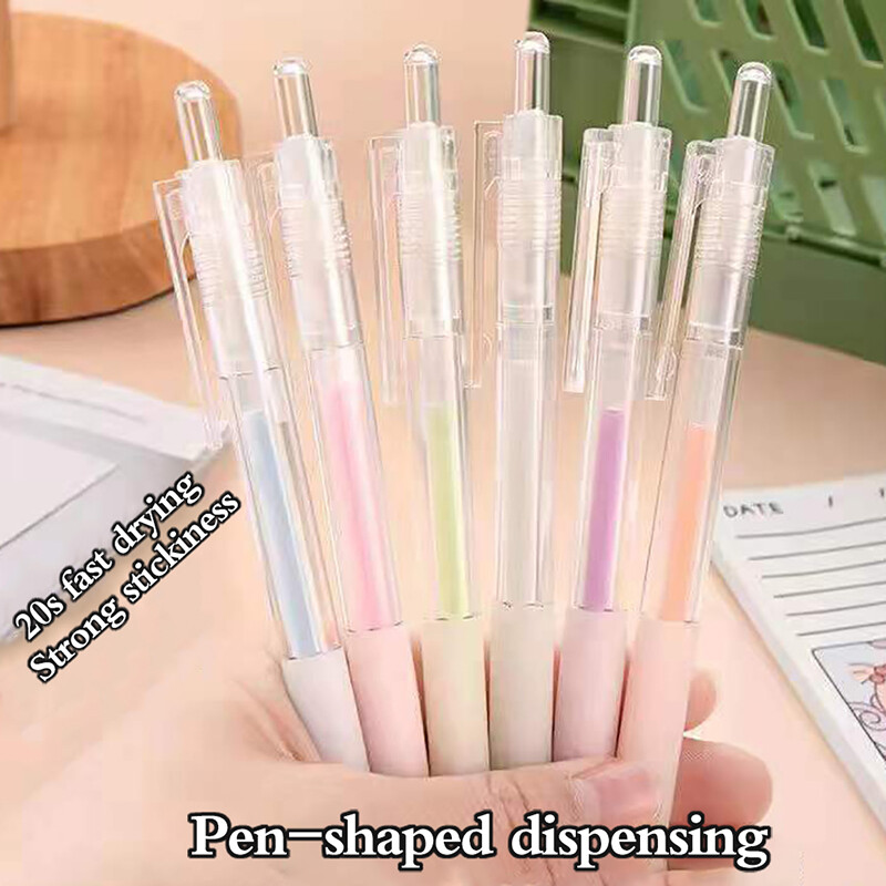 Behoo Solid Glue Stick Pen Press Pen Scrapbook Quick Dry Glue Pen High Viscosity Solid Glue Sticks Handmade Stationery Supplies Pens