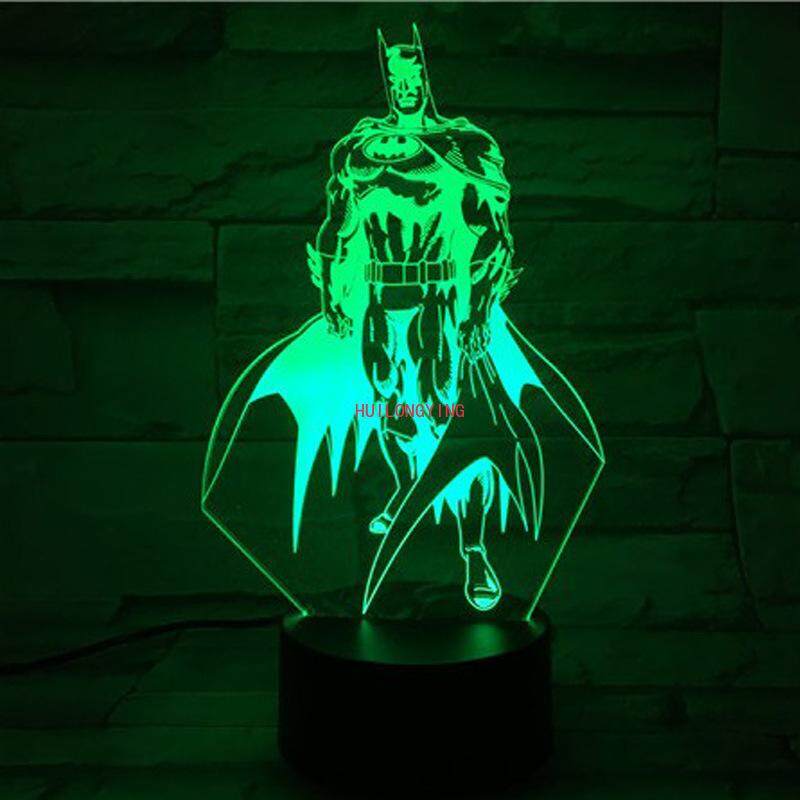 HUILONGYING Batman 3D Đèn Led Bầu Không Khí Đèn Bàn Cảm Ứng Nhiều Màu Sắc Màu Đèn Ngủ