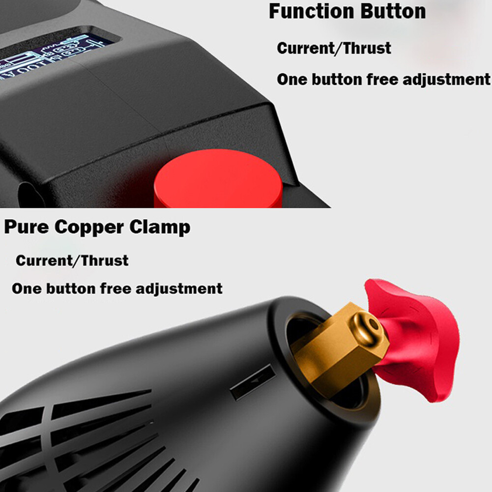 Smart Sensor 220 V 3000W Handheld Portable Electric Welding Machine Home Automatic Digital Intelligent Welding Machine Current Thrust Adjustment Knob Suitable for 2.5/3.2mm Electrode 2~14mm Welding Thickness