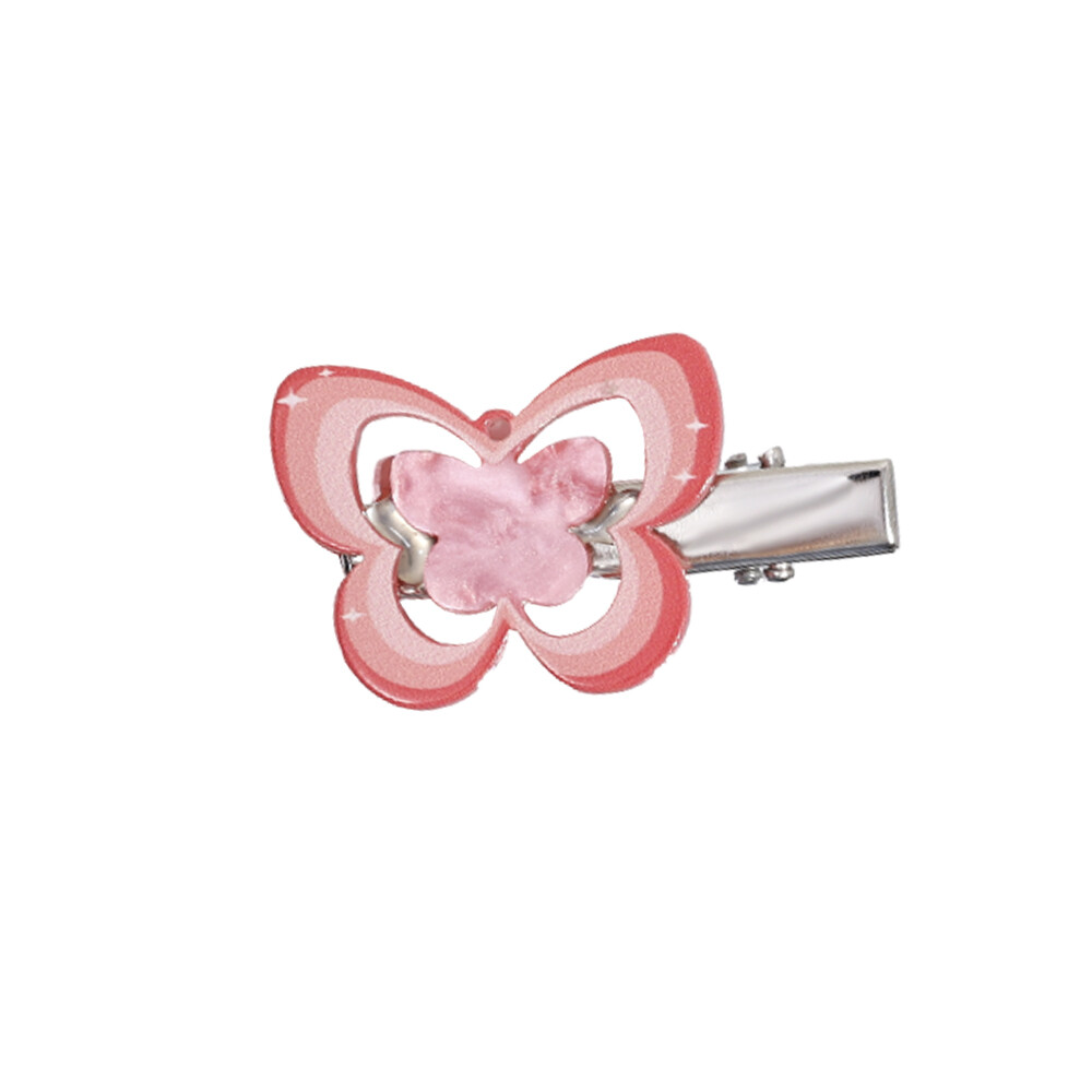 2pcs Acrylic Butterfly Hair Clips Animal Hollow Duckbill Clips Y2k Style Hair pins Cartoon Plaid Grid Hair Accessories