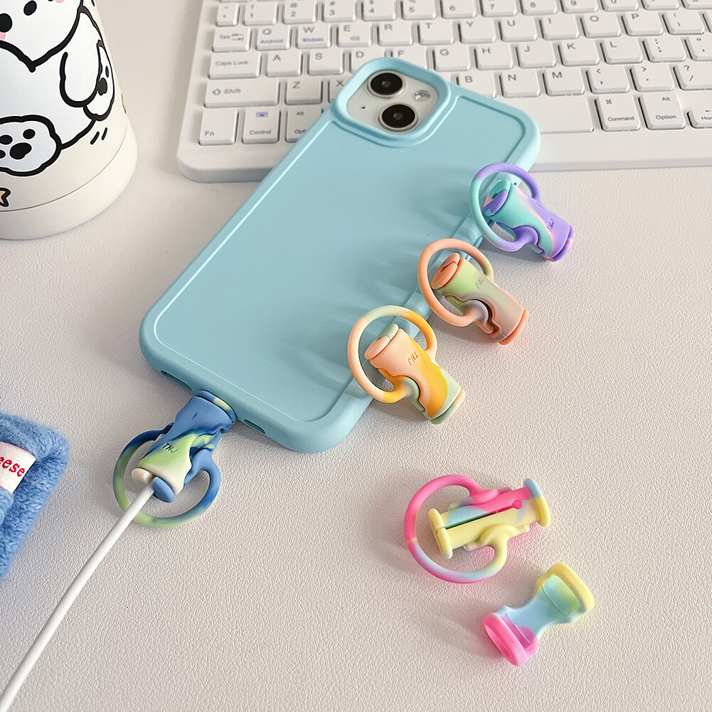 Data Line Cord Protector Winder Cover Silicone Charging Cable Protective Case Mobile Phone Accessories for iPhone