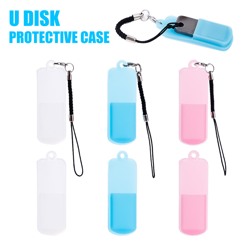 Vỏ Bảo Vệ Đĩa Nhớ Flash USB Chống Thất Lạc Có Dây Đeo Vỏ Hộp Đựng Đĩa U Bằng Silicon Mềm Chống Bụi Nhỏ Gọn