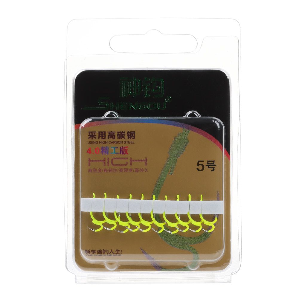 10pcs/set Độ bền Câu cá biển Thép gai Thép cacbon cao Lưỡi câu đôi Lưỡi câu chiến đấu Lưỡi câu Đồ cá