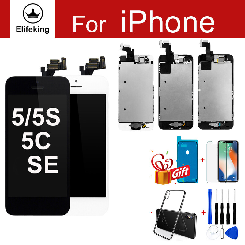 Full Set For iPhone 5 5s 5c SE LCD Display Complete Touch Screen Digitizer with Home Button + Front Camera + Earpiece Speaker