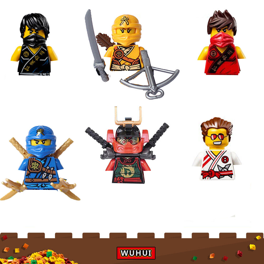 WUHUI 6PCS Ninja Minifigures Toy Building Kit Toys  Building Blocks Accessories Bonus Building Bricks for Preschool Children Ages 3+ Kids Toys Compatible with All Brands