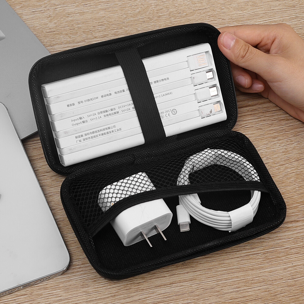 Eva Túi chống nước ổ lưu trữ di động Hộp túi có khoá kéo vuông Tai nghe container Tai nghe bluetooth phụ kiện kỹ thuật số lưu trữ hộp lưu trữ cáp dữ liệu hộp