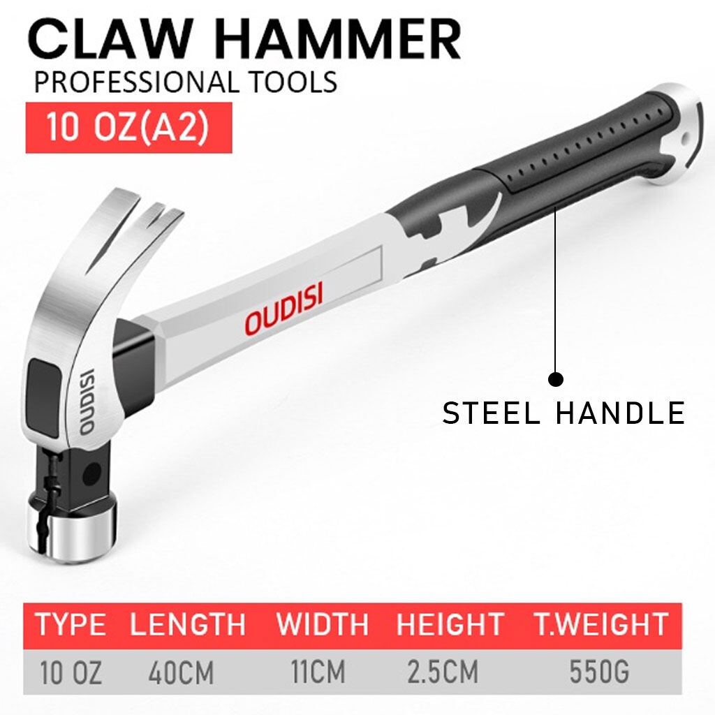 OUDISI Heavy Claw Hammer Nail Hammer Tool Steel Woodworking Striking Tools Magnetic Nail Hammer tukul Bekerja
