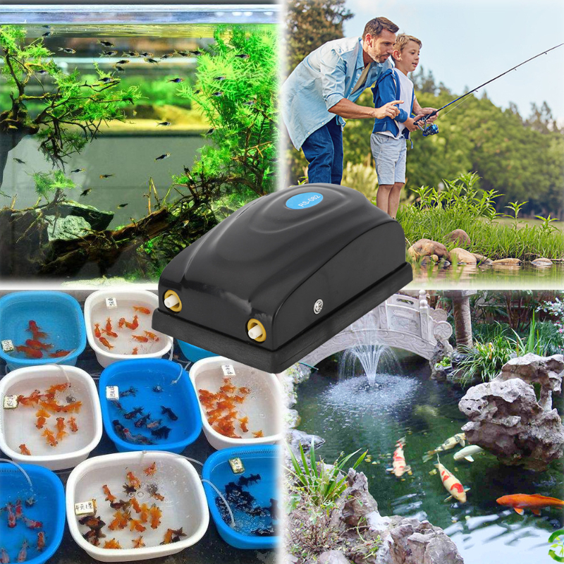 [Lovinland] Bơm Sục Khí Nhỏ Cho Bể Cá Bơm Oxy Bơm Oxy Bơm Oxy Siêu Yên Tĩnh (2 Cửa Thoát Khí)