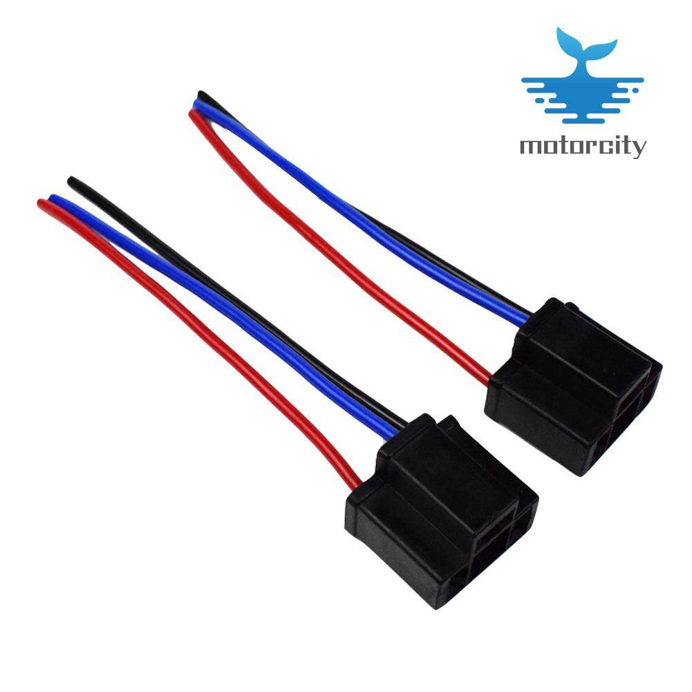 1 Pair H4 9003 Bulb Socket Female Adapter Connector for Headlight Fog Lamp