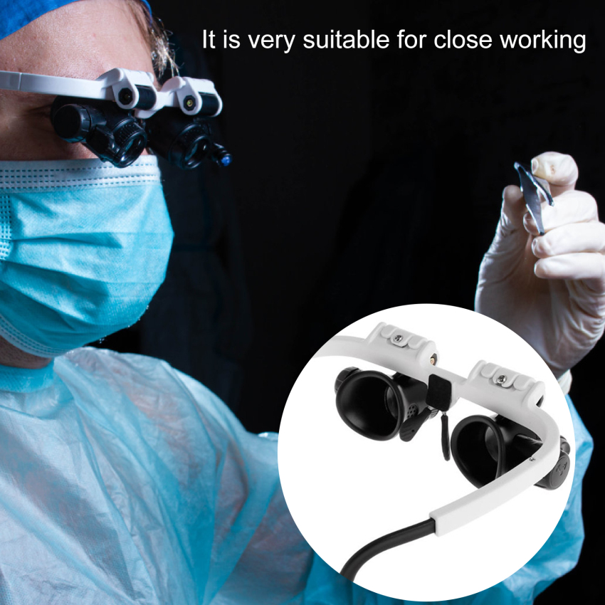 Illuminated head microscope headband with 2 LEDs for antique appreciation watch repair 8x 15x 23x magnifier loupe